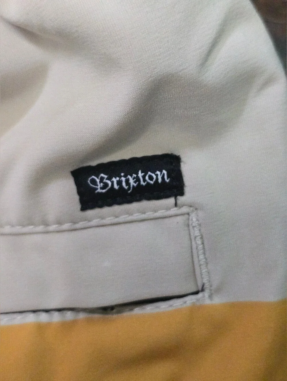 Brixton Mens Striped Beige Boardshorts Swim Trunks no liner Medium